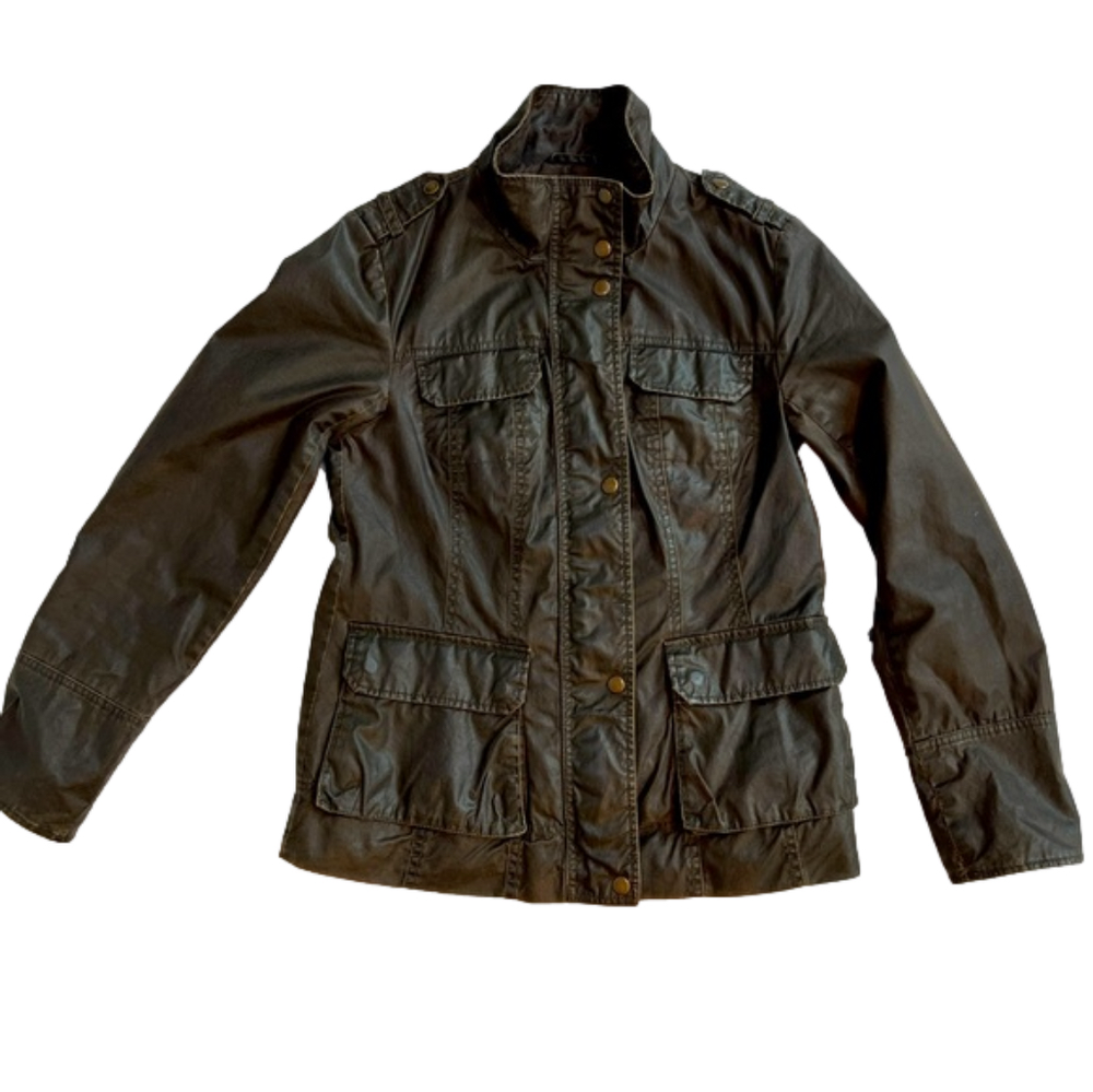 Indigo Coated Cotton Chocolate Brown Jacket, size 6 US (10 UK), EUC